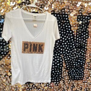 NWT Pink Victoria’s Secret Oversized Bling Tee XS